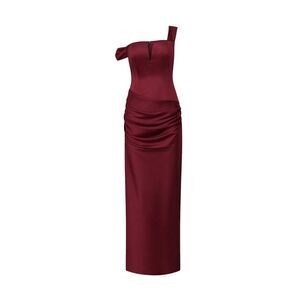 Alex Perry Women Port Satin Crepe Draped Column Dress